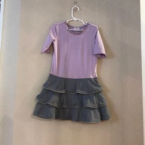 Hanna Andersson - Size 6/7 - Ruffle Shirt with Gold Lining